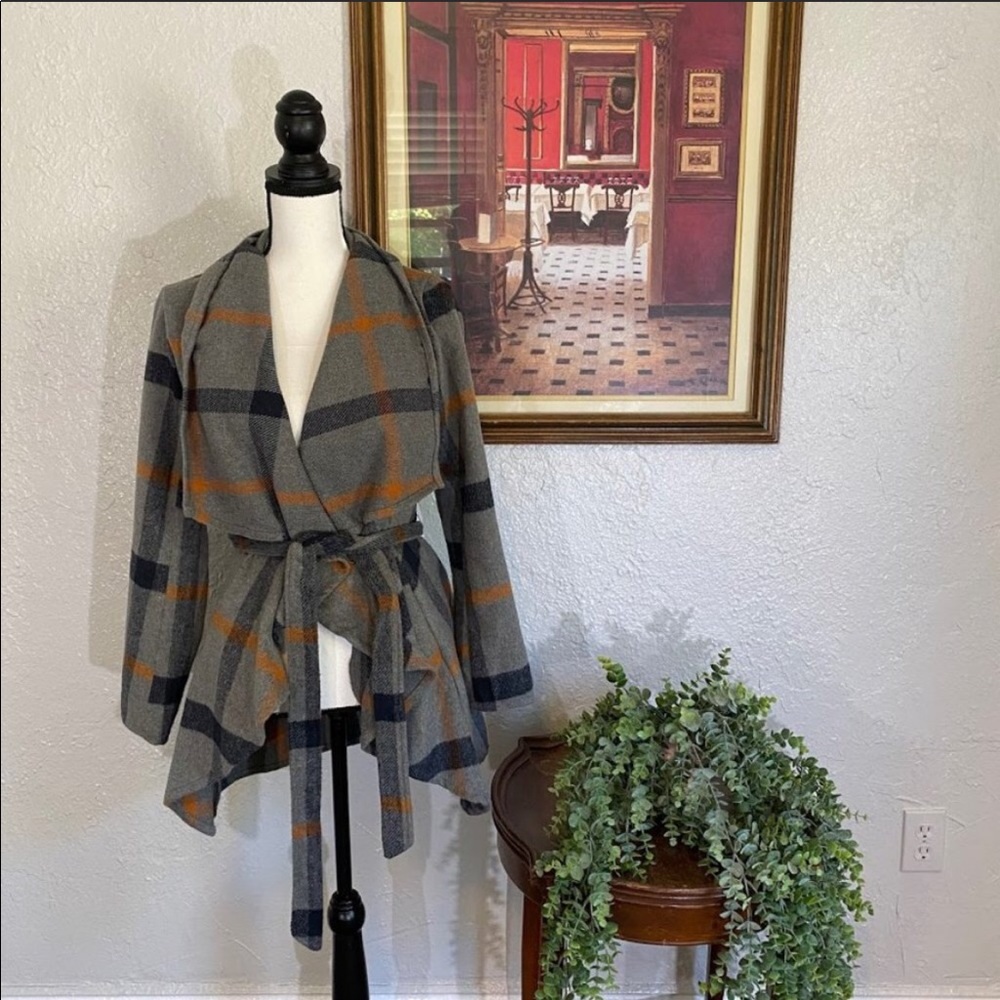 Favlux ~ Grey Plaid Jacket ~ Size S - Picture 2 of 7